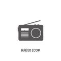 Radio icon simple flat style vector illustration Royalty Free Stock Photo