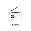 radio icon vector from ads collection. Thin line radio outline icon vector illustration. Linear symbol for use on web and mobile