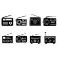 Radio icon vector set. Radio wave illustration sign collectio. Music symbol or logo.