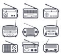 radio icons, vector