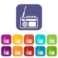 Radio icons set Royalty Free Stock Photo