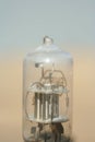 Radio lamp amplifier. Electronic vacuum tube. Royalty Free Stock Photo