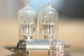 Radio lamp amplifier. Electronic vacuum tube. Royalty Free Stock Photo