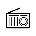 Radio line icon, outline vector logo, linear pictogram isolated on white, pixel perfect symbol illustration Royalty Free Stock Photo