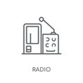 Radio linear icon. Modern outline Radio logo concept on white ba Royalty Free Stock Photo