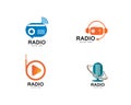 Radio logo template vector icon illustration