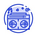 Radio, Love, Heart, Wedding Blue Dotted Line Line Icon