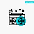 Radio, Love, Heart, Wedding turquoise highlight circle point Vector icon