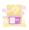 Radio marketing thin line concept vector illustration Royalty Free Stock Photo