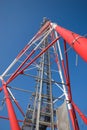 Radio mast against blue sky Royalty Free Stock Photo