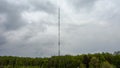 Radio mast on a cloudy day in Myslowice, Poland. Royalty Free Stock Photo