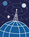 Radio Mast and Planet Earth Royalty Free Stock Photo