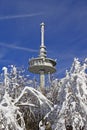 Radio mast in winter Royalty Free Stock Photo