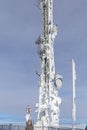 Radio mast on Zugspitze mountain summit Royalty Free Stock Photo