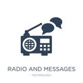 radio and messages icon in trendy design style. radio and messages icon isolated on white background. radio and messages vector Royalty Free Stock Photo