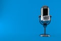 Radio microphone with barcode sticker Royalty Free Stock Photo