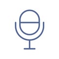 Radio microphone icon in line art style. Studio mic for podcast record. Mike symbol for UI design and web site interface Royalty Free Stock Photo