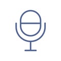 Radio microphone icon in line art style. Studio mic for podcast record. Mike symbol for UI design and web site interface