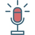 Radio microphone icon vector voice record button