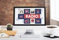 Radio Music Listening Rhythm Signal Concept Royalty Free Stock Photo