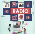 Radio Music Listening Rhythm Signal Concept Royalty Free Stock Photo