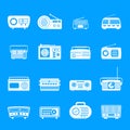 Radio music old device icons set, simple style Royalty Free Stock Photo