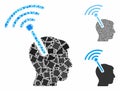 Radio neural interface Mosaic Icon of Bumpy Pieces