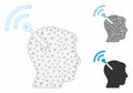 Radio Neural Interface Vector Mesh 2D Model and Triangle Mosaic Icon