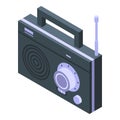 Radio playlist icon, isometric style