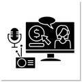 Radio and podcasts glyph icon Royalty Free Stock Photo