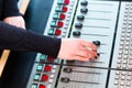 Radio presenter in radio station on air Royalty Free Stock Photo