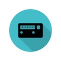 Radio receiver long shadow icon. Simple glyph, flat vector of web icons for ui and ux, website or mobile application Royalty Free Stock Photo