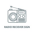 Radio reciever sign vector line icon, linear concept, outline sign, symbol