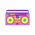 Retro portable stereo boombox radio vector