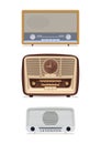 Radio retro set. Old Radio. Illustration of an old radio receiver of the last century.