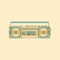 Retro boombox portable stereo mint green radio cassette recorder Royalty Free Stock Photo