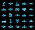 Radio satellite icons set vector neon Royalty Free Stock Photo