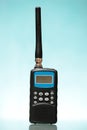 Radio scanner over blue background Royalty Free Stock Photo