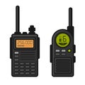 Radio Set Transceiver with Antenna Receiver. Vector Royalty Free Stock Photo