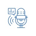 Radio show line icon concept. Radio show flat  vector symbol, sign, outline illustration. Royalty Free Stock Photo