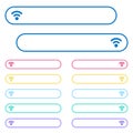 Radio signal icons in rounded color menu buttons