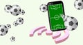 Radio signals network symbol. Wireless telecommunication. Playing field. Mobile phone. Illustration.