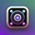 Radio Software App Icon. Generative AI. Royalty Free Stock Photo