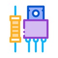 Radio spare parts icon vector outline illustration Royalty Free Stock Photo