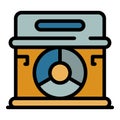 Radio speaker icon color outline vector