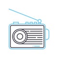 radio station line icon, outline symbol, vector illustration, concept sign Royalty Free Stock Photo