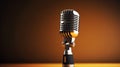 Radio station retro metallic microphone Royalty Free Stock Photo