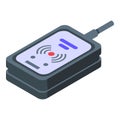 Radio tag rfid icon isometric vector. Label copper digital