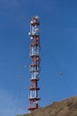 Radio technology tower on the island