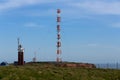 Radio technology tower on the island